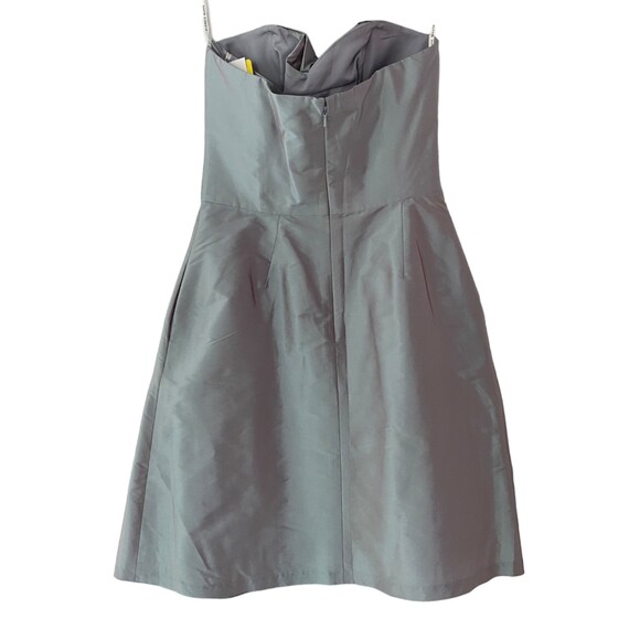 Alfred Sung D538 Size 4  Dress Pockets Atlantis Gray Strapless Cocktail NWT - Picture 4 of 14